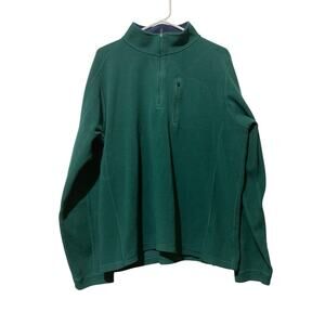 LL Bean Pullover Sweater Fleece Green 1/4 Zip Top Sweatshirt Men’s Size XL
